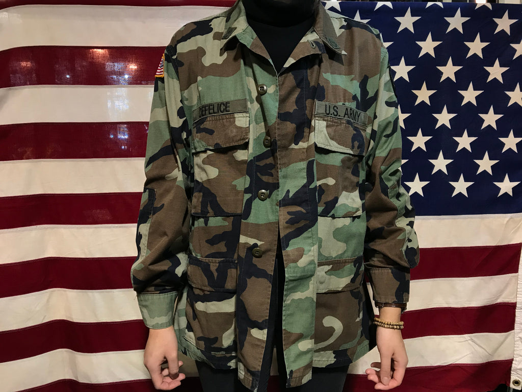 US Military Vintage Camo Ripstop Mens Over Shirt Jacket