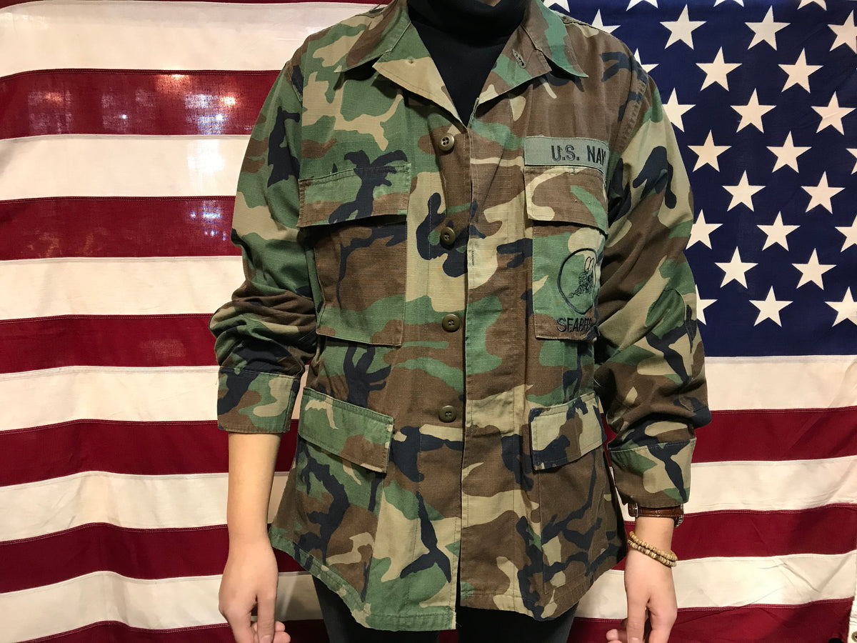 US Military Vintage Camo Ripstop Mens Over Shirt Jacket – American