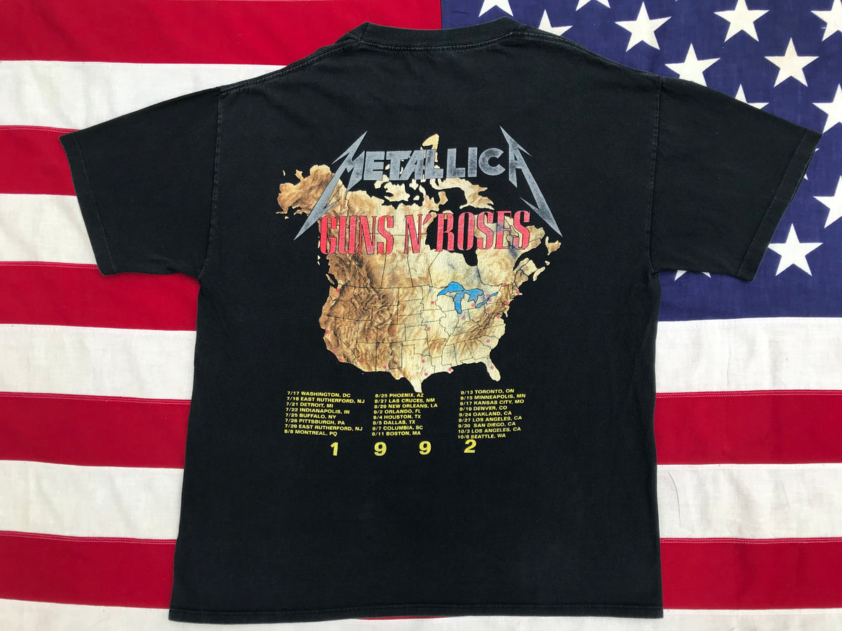 Guns N' Roses - Metallica Tour 1992 Original Vintage Rock T-Shirt