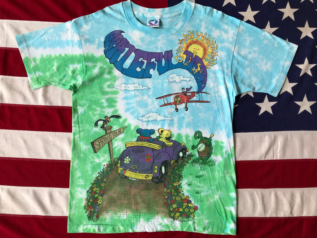 Grateful Dead “ Spring Tour 1992 “ Original Vintage Rock Tie Dye T-Shirt by Liquid Blue Made in USA