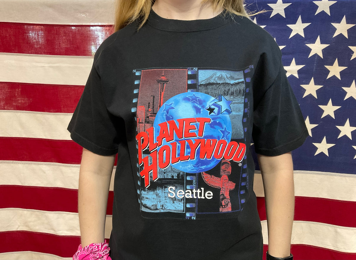 Planet Hollywood®️Seattle 90's Vintage Crew T-Shirt Made In USA