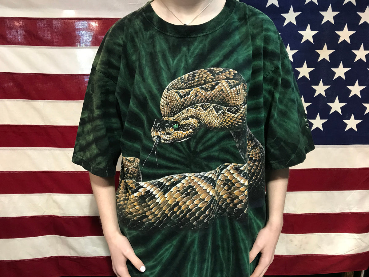 Animal Print 90's Vintage T-shirt “ Snake “ Design Double Sided by