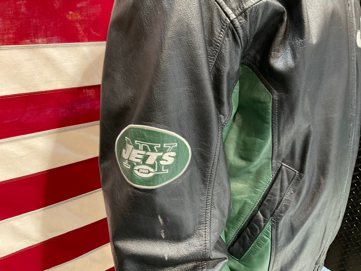 New York Jets Logo NFL Black 2D Leather Jacket - Owl Fashion Shop