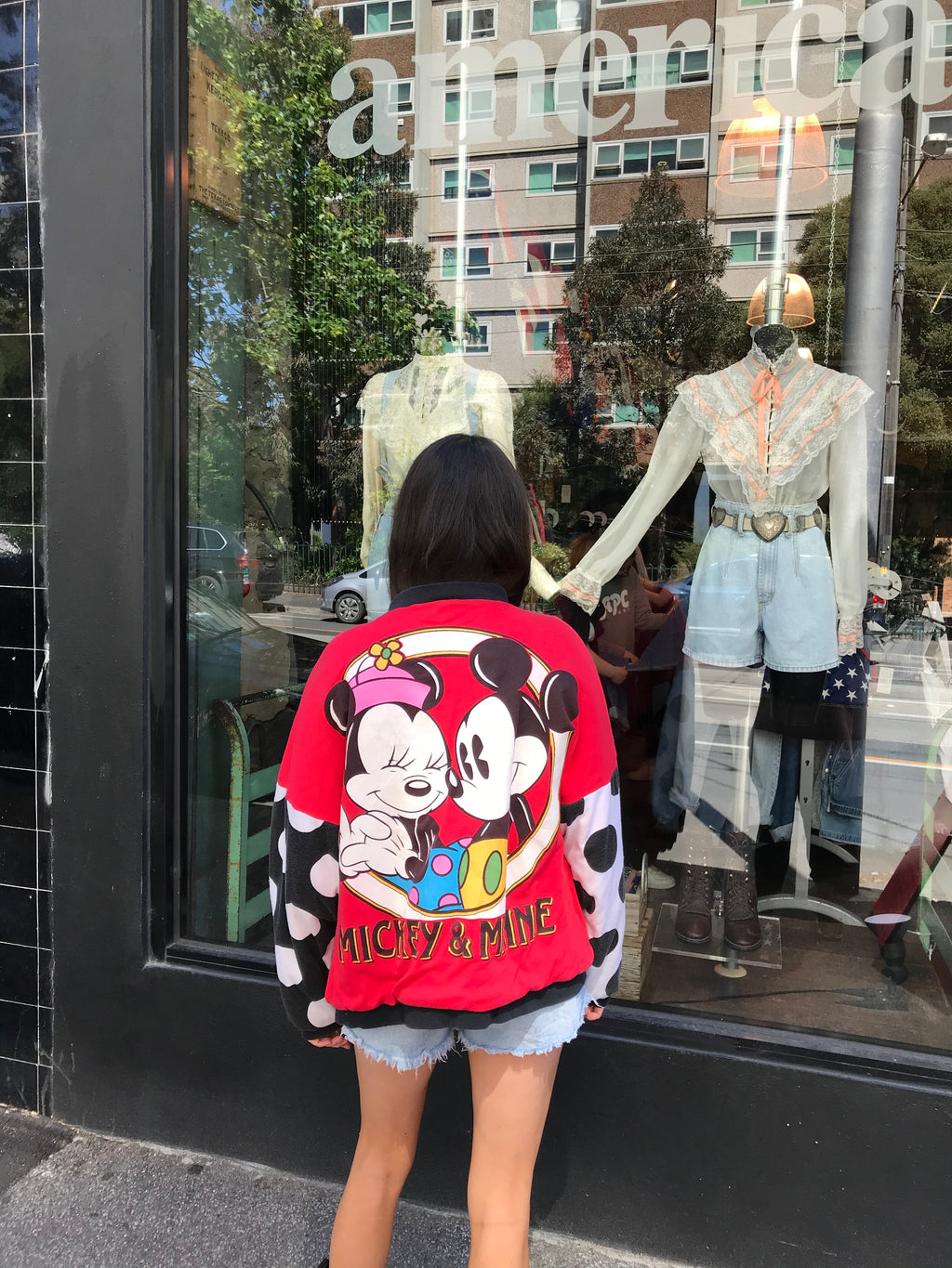 Mickey & Minnie Mouse Vintage 80’s Jersey Jacket by ©️The Walt Disney Co Made In USA