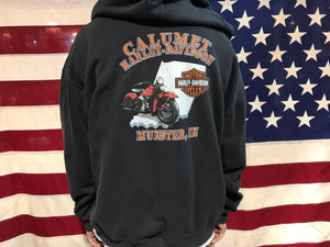 Harley Davidson Vintage Mens Zip Front Hoody Made in USA