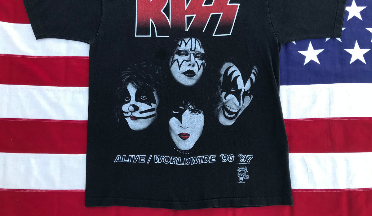 Kiss Alive / Worldwide Tour '96 '97 Vintage Rock T-Shirt Kiss Army