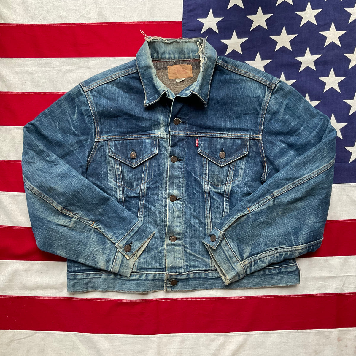Blanket Lined 1970's Levi Denim Jacket Vintage 1960's LEVI'S