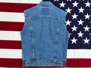 Levi’s Orange Tab Denim Vest 90’s Vintage Stonewash Blue 2 Pocket
