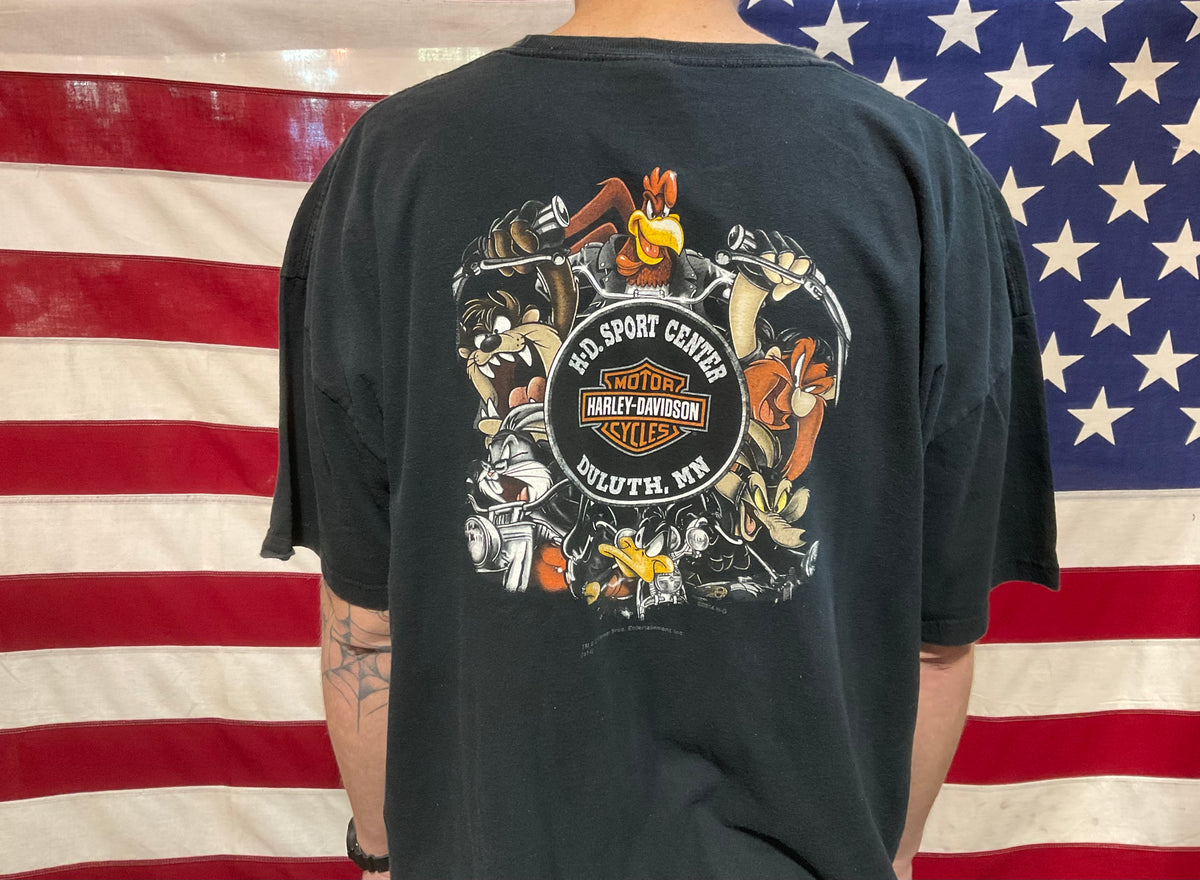 Harley Davidson & ™️©️Warner Bros.Ent. Inc. Vintage Mens T-Shirt