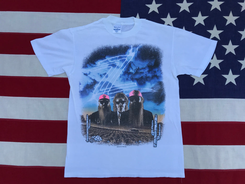 ZZTOP - Cotton Bowl Dallas, Texas 1990 Original Vintage Rock T-Shirt by Spring Ford Sportswear Made in USA