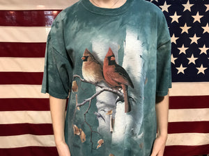 Animal Print 90’s Vintage T-shirt “ Birds “ Design by The Mountain USA