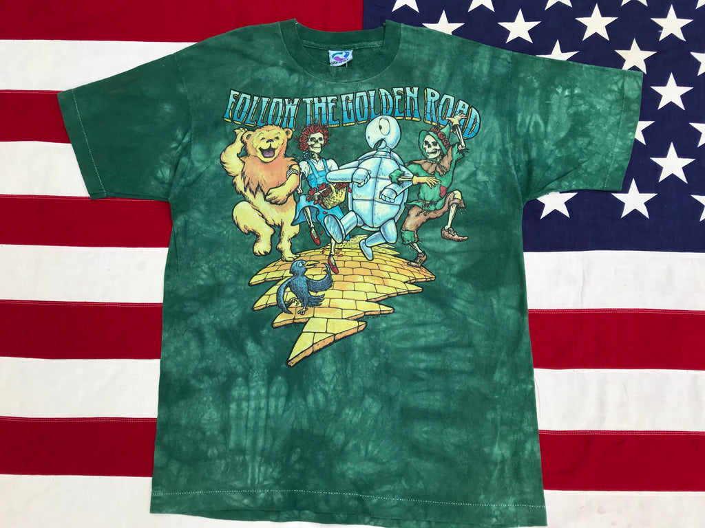 Grateful Dead - David Opie “ Fall Tour 1994 “ - “ Follow The Golden Road “ Original Vintage Rock Tie Dye T- Shirt By Liquid Blue Made In USA