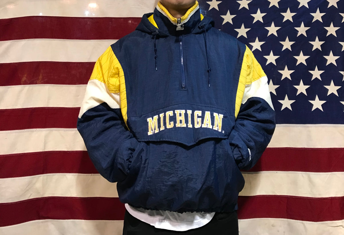 NFL Michigan Wolverines Mens Hooded 90's Nylon Vintage Starter