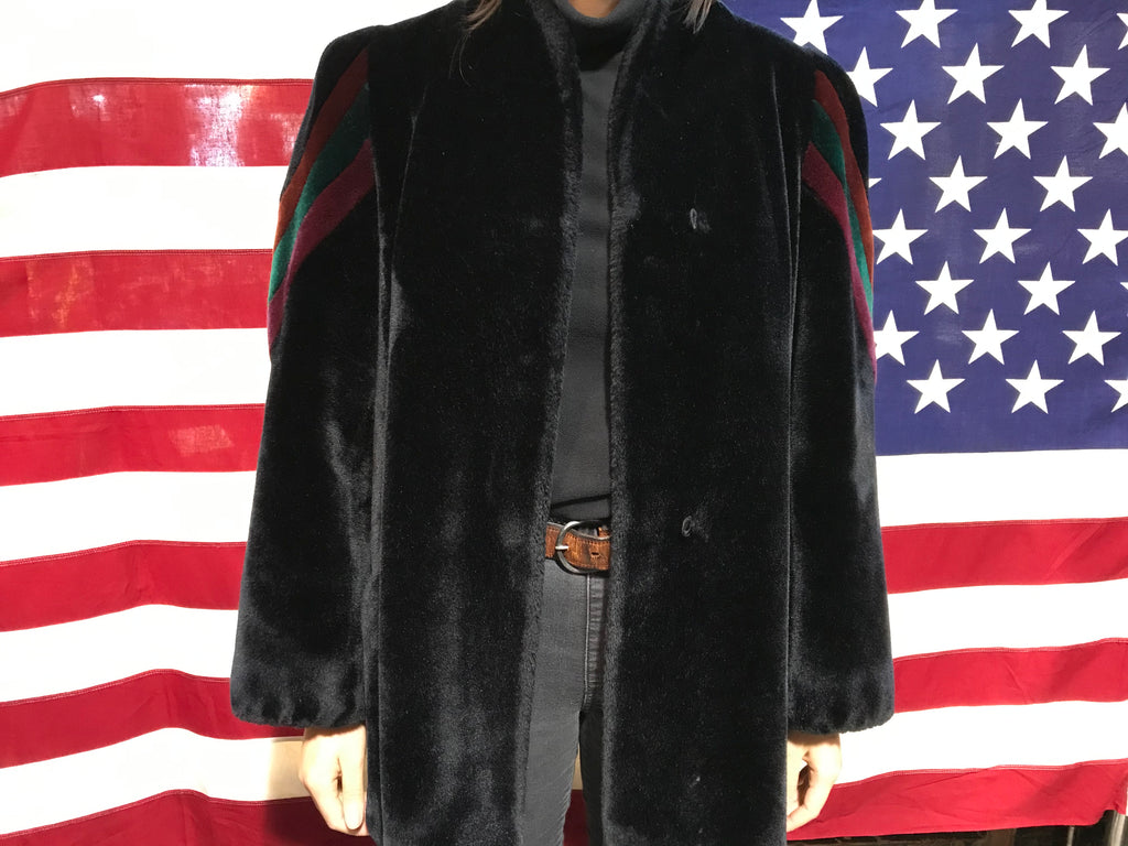 Sasson New York/Paris Borgazia®️Faux Fur 80’s Vintage Jacket Made in USA