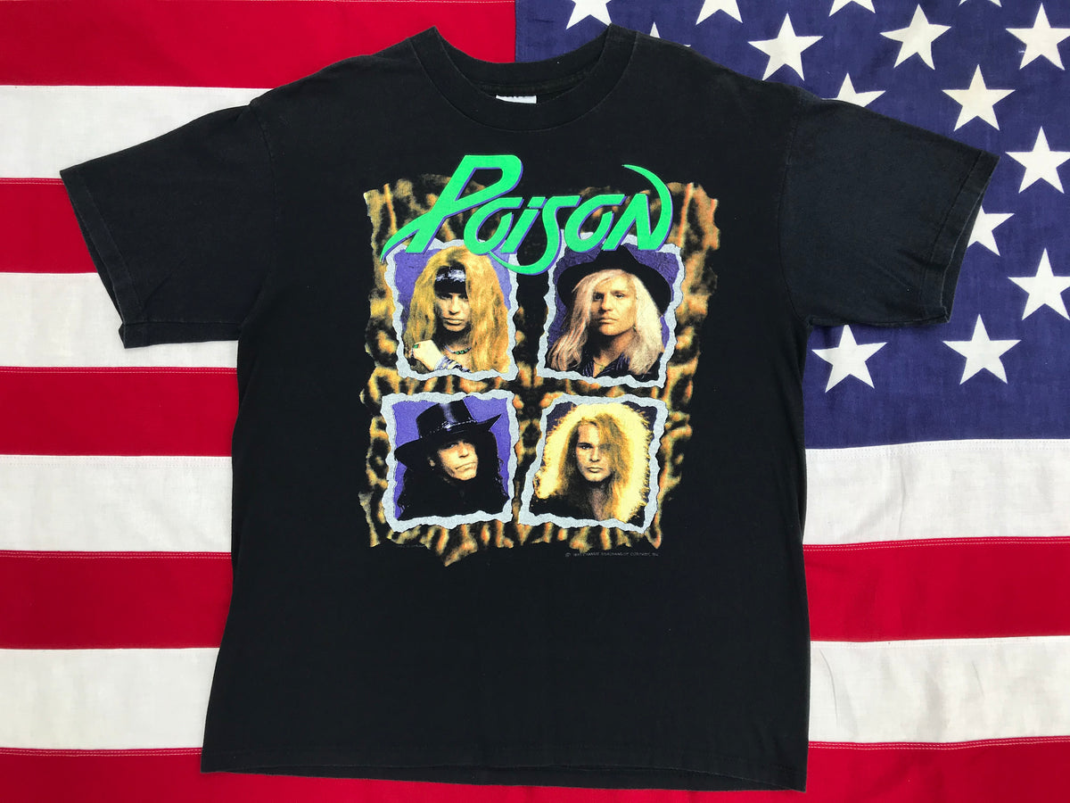 Poison Flesh & Blood World Tour 1990-91 Original Vintage Rock T 