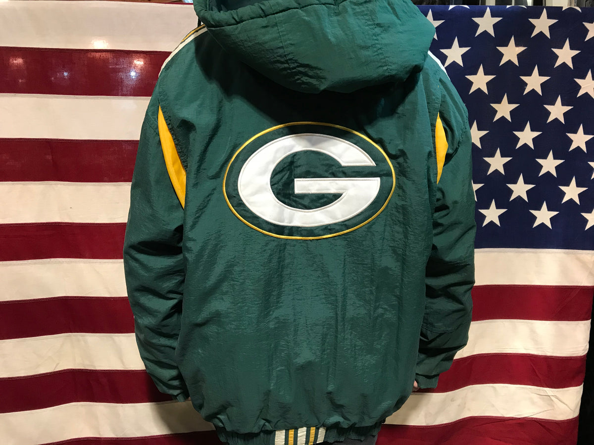 VTG 90s NFL Pro Line Starter Heavy Jacket Coat Green Bay Packers Black G&G  SZ L