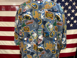 NFL Super Bowl Feb 1st 2004 Houston Texas Vintage Rayon Printed Mens Shirt By NFL