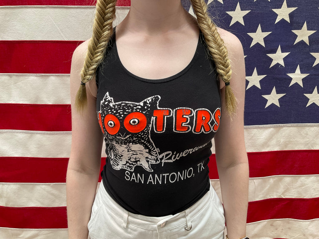 Hooters®️ Womens Vintage 1990s Black Tank Top Made in USA