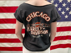 Harley Davidson Womens Vintage 1970s/90s Black Scoop Neck Eagle Tank Made in USA