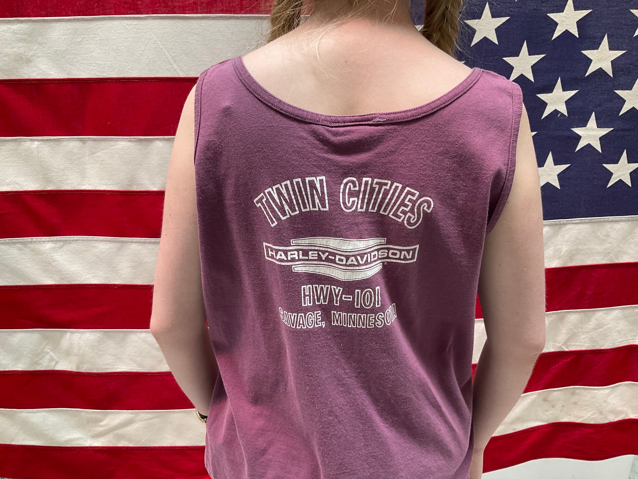 Copy of Harley Davidson Womens Vintage 1995 Plum Tank Top Made In USA