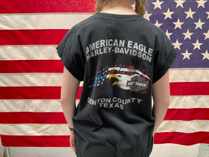 Harley Davidson Womens Vintage 2004 Black Re-make T-Shirt Made in  USA