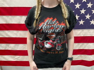 Harley Davidson Womens Vintage 2004 Black Re-make T-Shirt Made in  USA