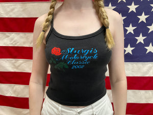 Sturgis Motorcycle Classic 2002 Womens Vintage Black Tank Top Made in USA by My Baby Doll