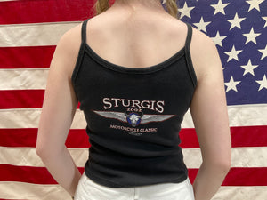Sturgis Motorcycle Classic 2002 Womens Vintage Black Tank Top Made in USA by My Baby Doll