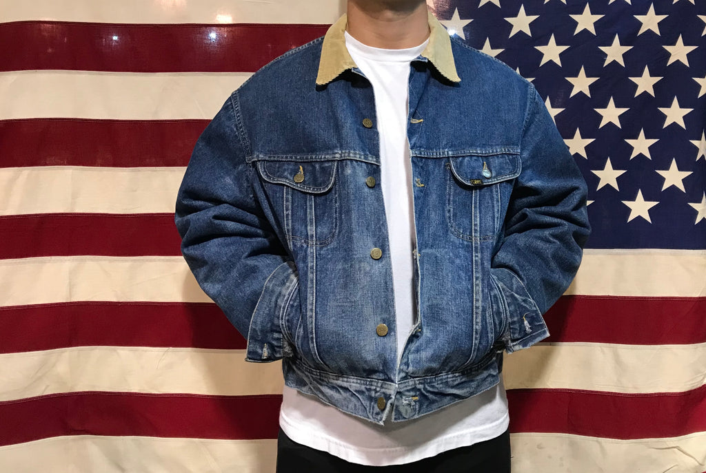 Lee Storm Rider Mens 90’s Vintage Denim Blanket Lined Jacket Made in USA