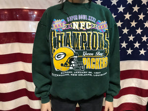 Green Bay Packers NFL 1997 Vintage Super Bowl XXXL Crew Sporting Sweat by Logo 7, Inc.®️USA