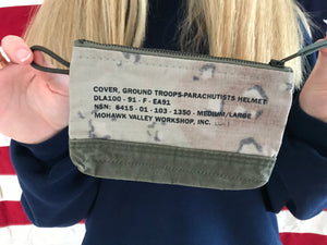 USA Military Vintage Camo Fabric Re-Make Purse Made in USA