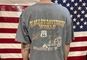 Harley Davidson Vintage Mens T-Shirt Print Year ©️1995 H-D Oklahoma City, OK. Made In USA