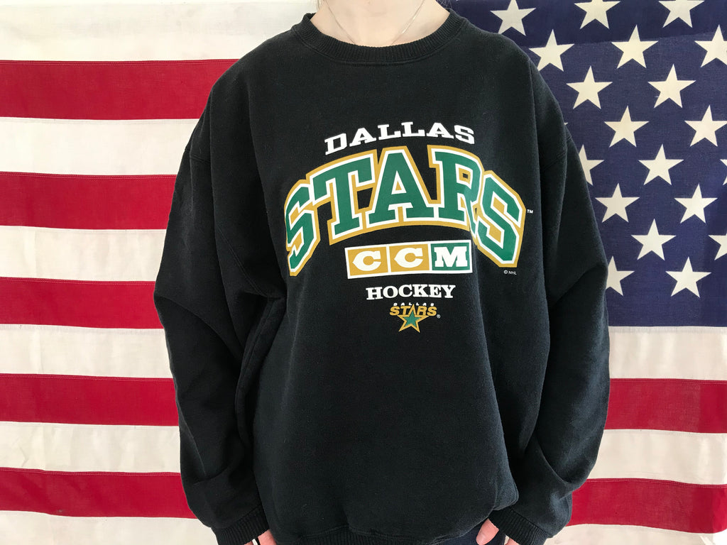 Dallas Stars NHL Ice Hockey Vintage Crew Sporting Sweat by CCM Made in Canada