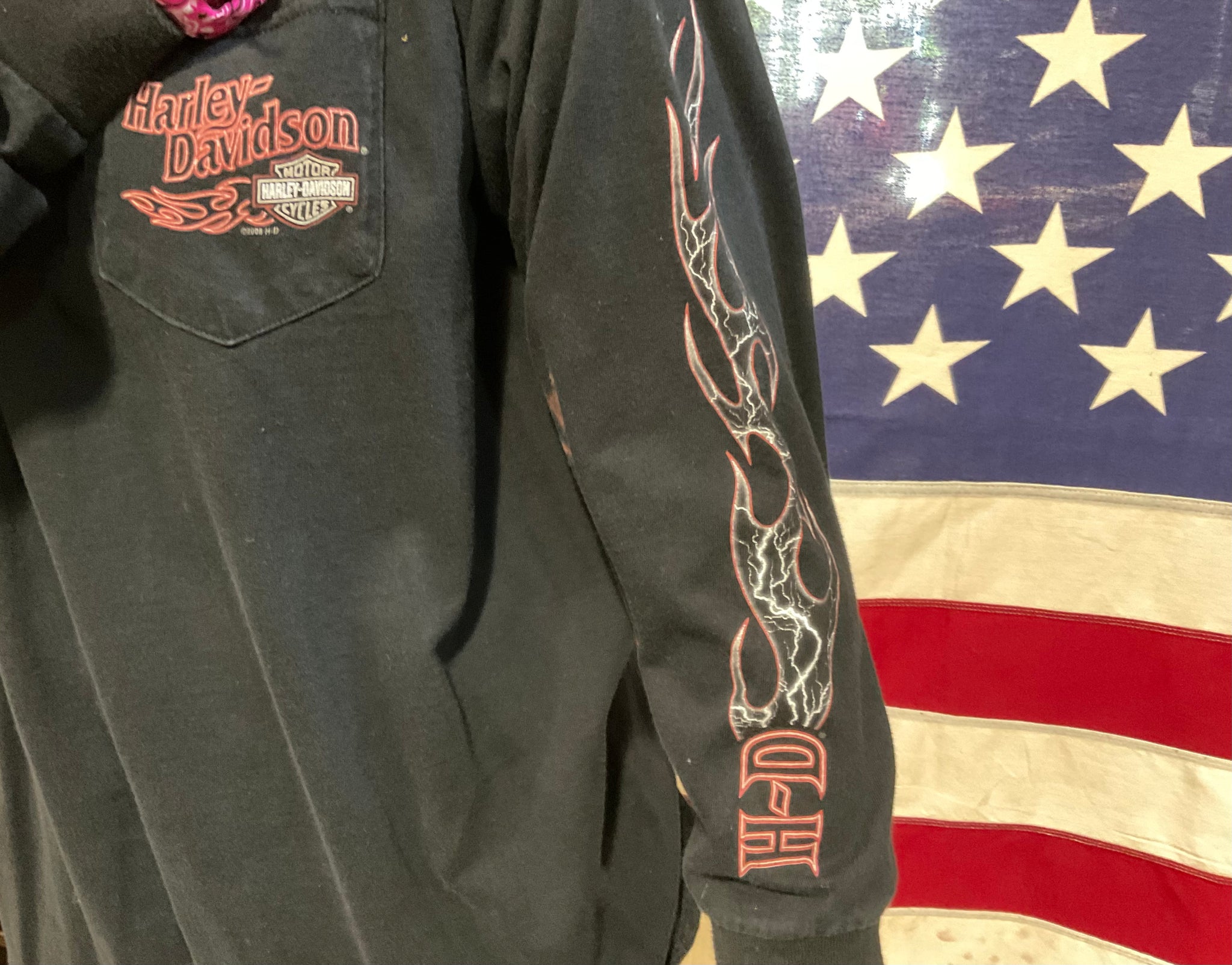 Harley Davidson ©️2008 H-D Long Sleeve T.Shirt Made in USA
