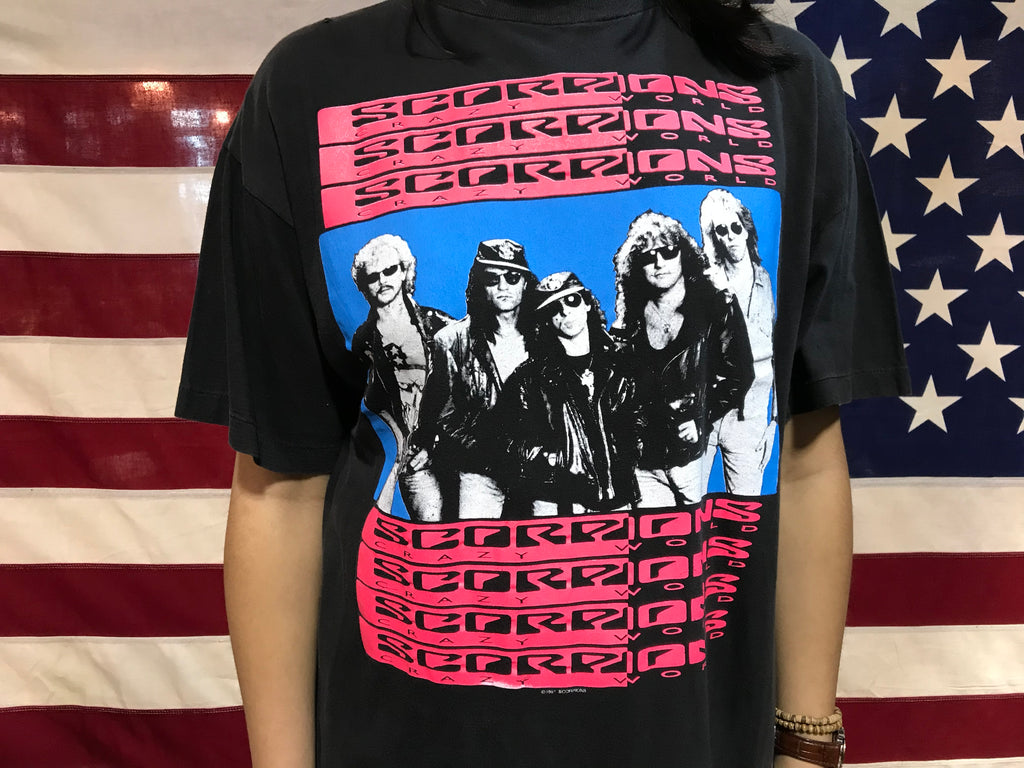 Scorpions Crazy World USA Tour 1991original  Vintage Rock T-shirt