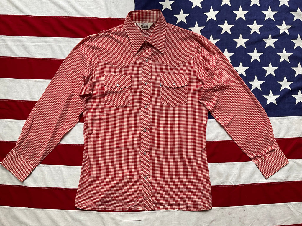 LEVI’S Vintage©️1978 BIG E Mens Western Shirt Red Check with Pearl Snaps by Levi’s Sportswear®️
