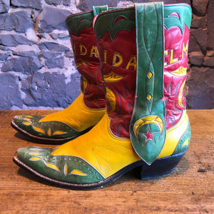 Cowboy Boots Vintage 70’s “ EL MAIDA “ Mens Fancy Custom Made Inlaid Western Boot