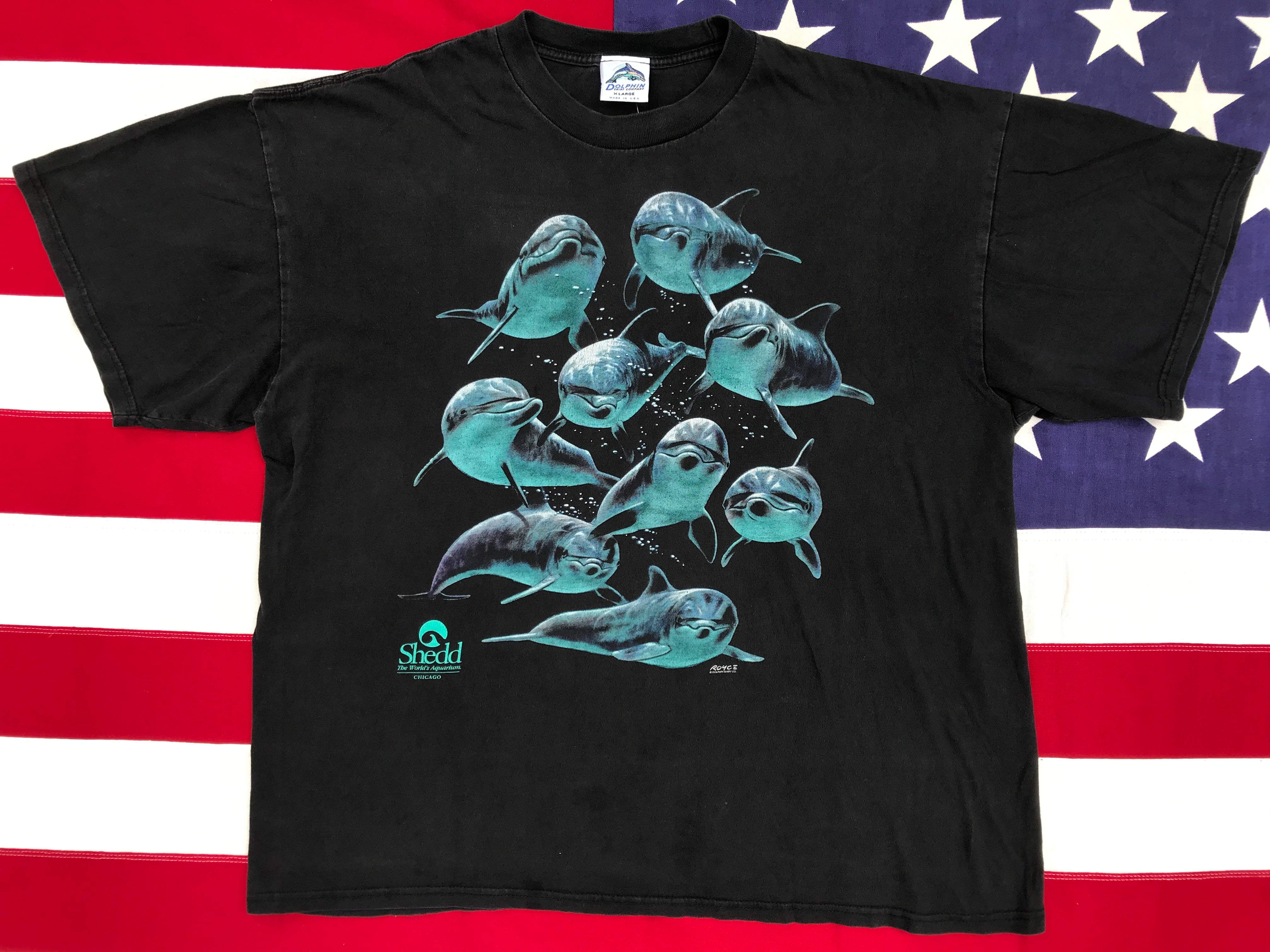 Animal Print 90's Vintage T-shirt “ Dolphins “ by Royce©️Dolphin
