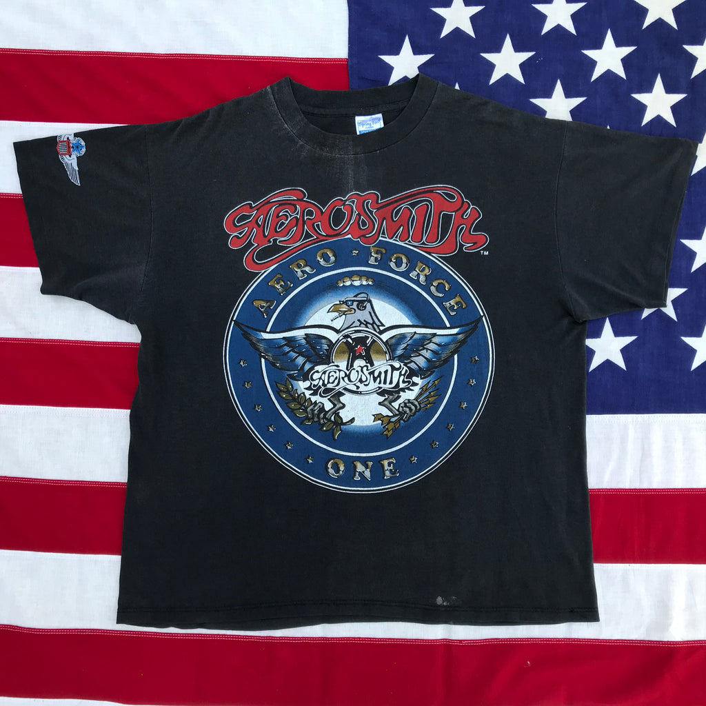 Aerosmith “ Aero Force One “ Tour 87-88 Original Vintage Rock T-Shirt by Spring Ford Sportswear Made in USA