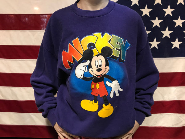 Mickey Mouse 90's Vintage©️Disney Crew Sweat by Mickey Unlimited 