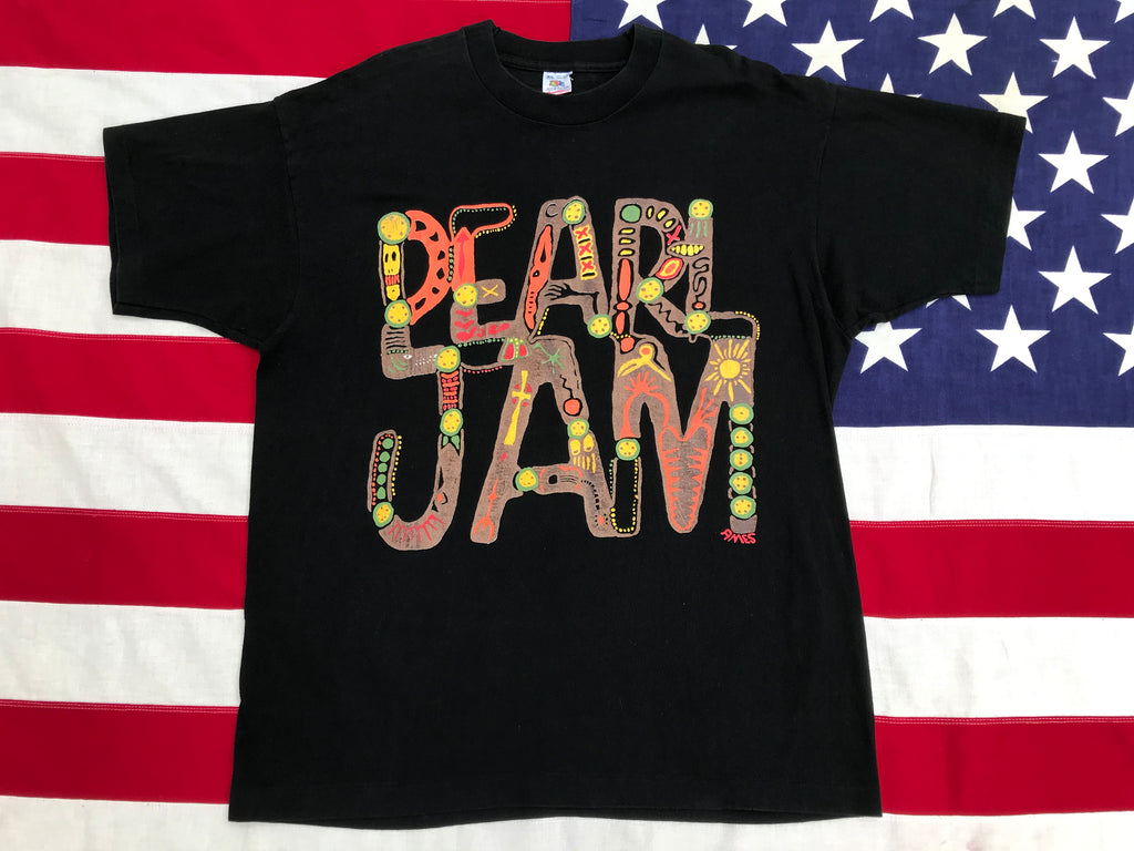 Pearl Jam RARE European Summer Tour 1992 Original Vintage Rock T-Shirt by Fruit of The Loom Made in USA