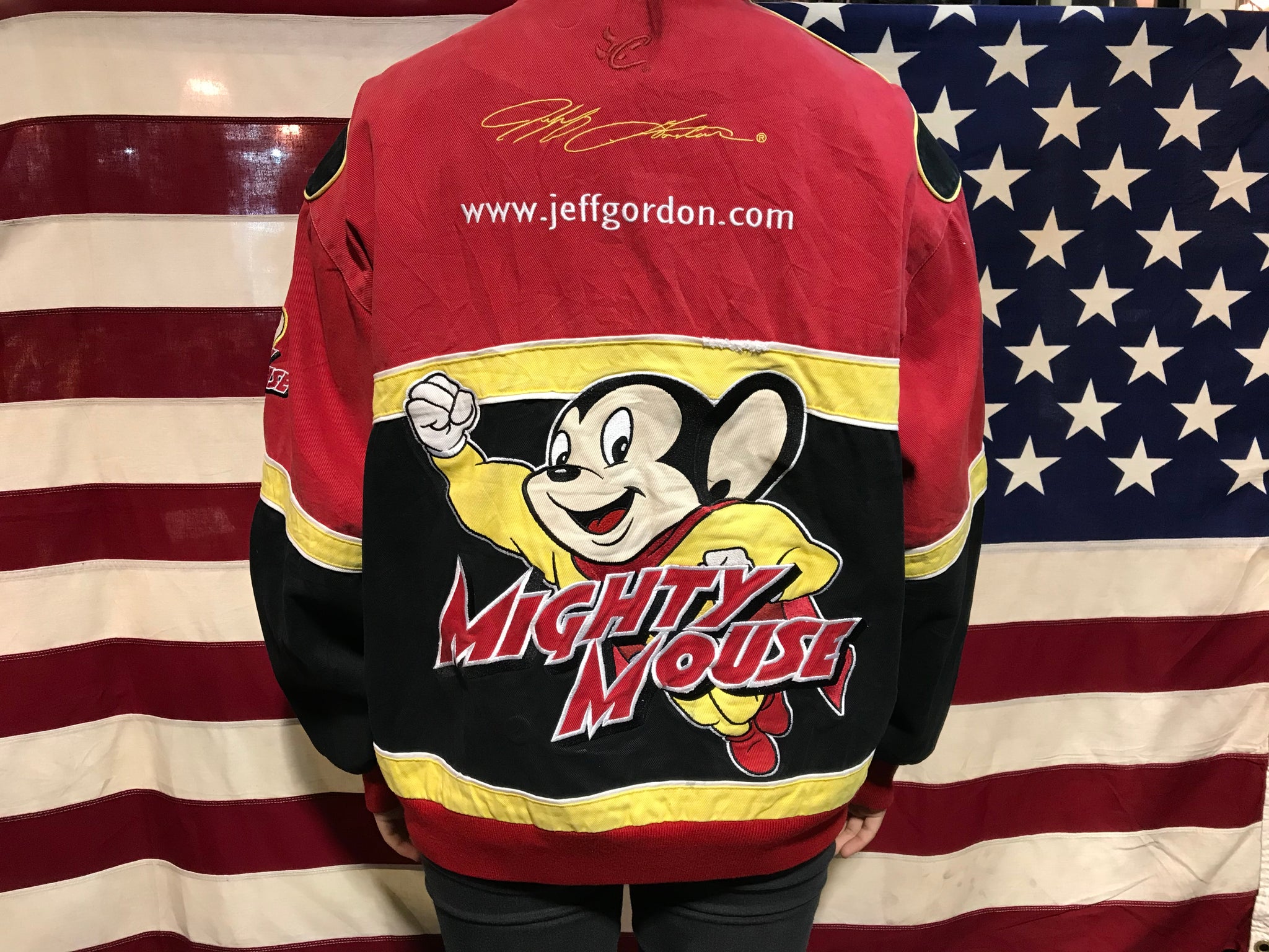 Nascar Rare Chase Authentics Mighty Mouse TM 2006 & The Jeff Gordon 24 Foundation Vintage Mens Racing Jacket