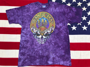 Grateful Dead - Rare Rich Normandin  “ Summer Tour 1995 - The Skeleton Chariot “ SYF 30 Years Original Vintage Rock Tie Dye T-Shirt by Liquid Blue Made in USA