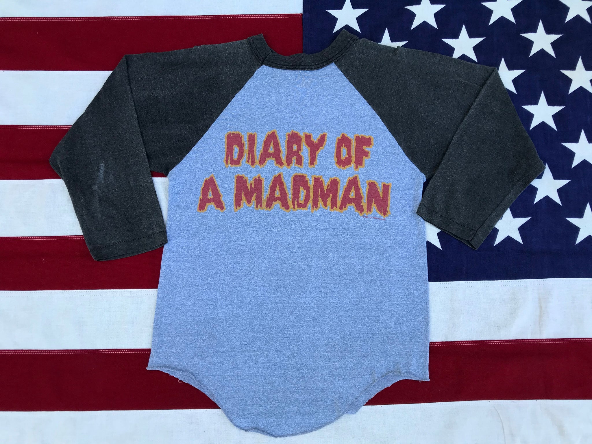 OZZY OZBOURNE Diary Of A Madman ©️1981 Original Vintage Rock T-Shirt Raglan Sleeves by OZ Productions