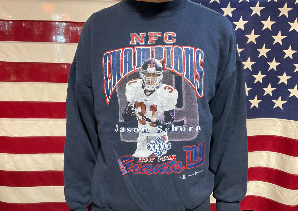 New York Giants NFL 2001 - Jason Sehorn Vintage Crew Sporting Sweat by Tultex USA