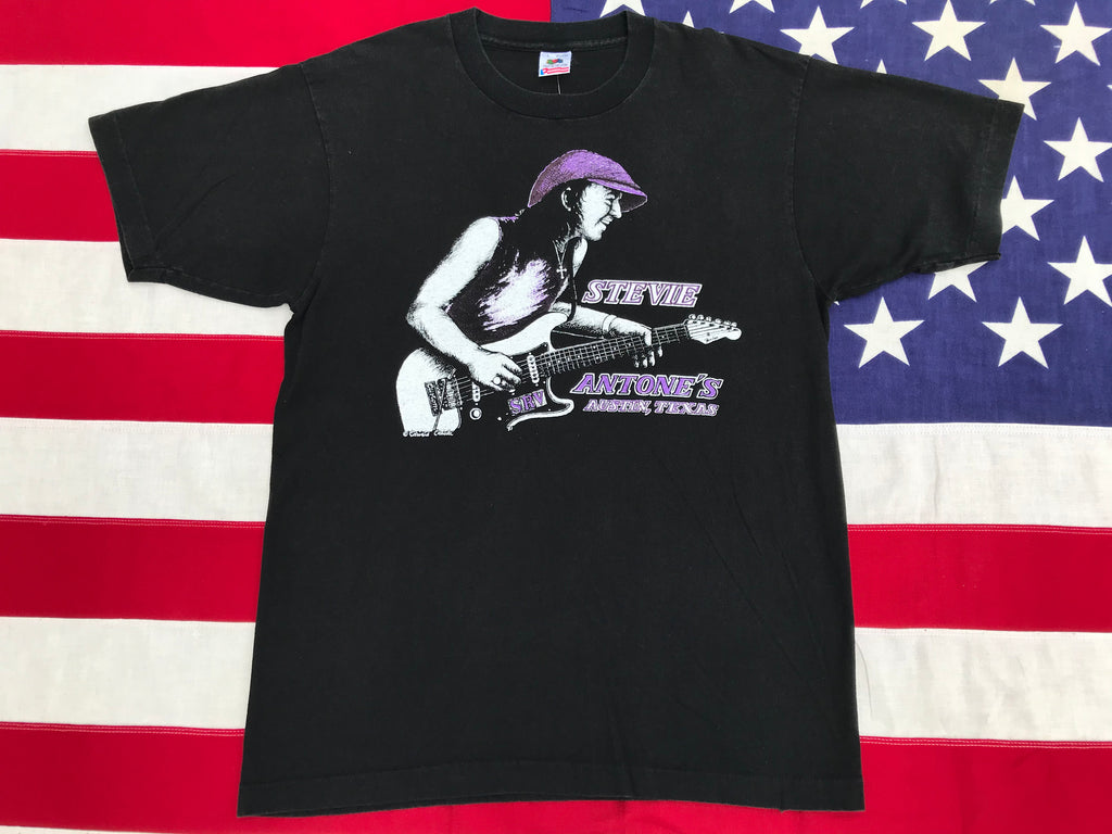 Stevie Ray Vaughan Antone’s 16th Anniversary 1991 Rare Artist E. Canada Original Vintage Rock T-Shirt by Fruit of The Loom Made in USA