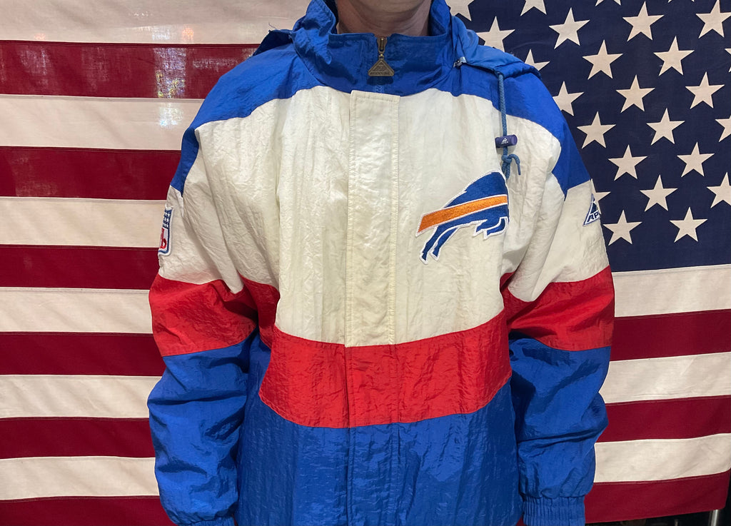 Buffalo Bills Hooded  NFL Vintage 90’s Mens Nylon ProLine by ApexOne Sporting Jacket