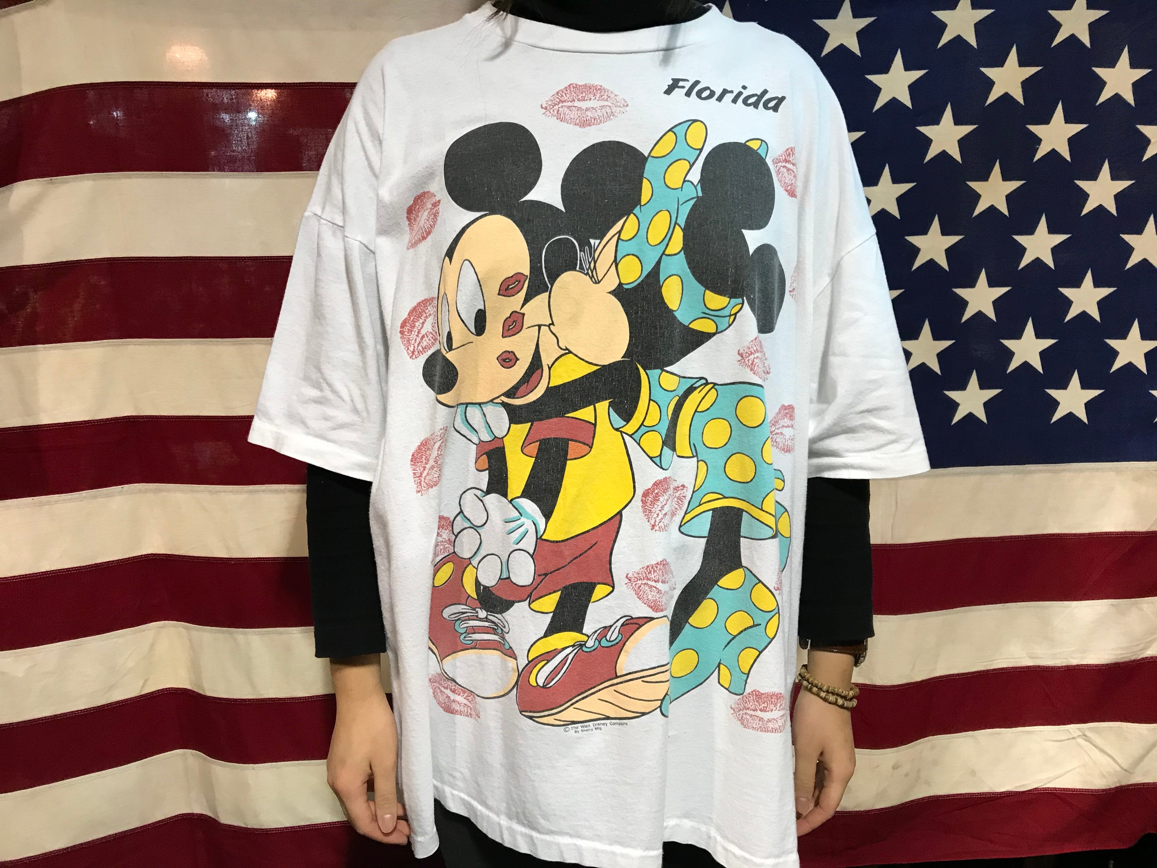 Minnie & Mickey Mouse Florida 90's Vintage Oversized Crew T-Shirt