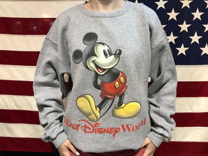 Mickey Mouse 90’s Vintage Walt Disney World Crew Sweat By Mickey Inc  Made In USA