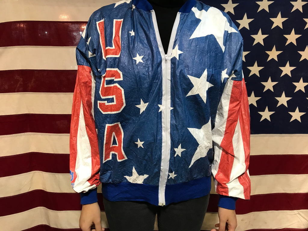 Tyvek by DuPont Vintage 90’s Team USA Olympic Paper Pattern Bomber Jacket